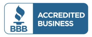 BBB Accredited Business blue logo badge.