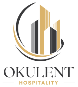 A logo of an hotel with the name of okulent